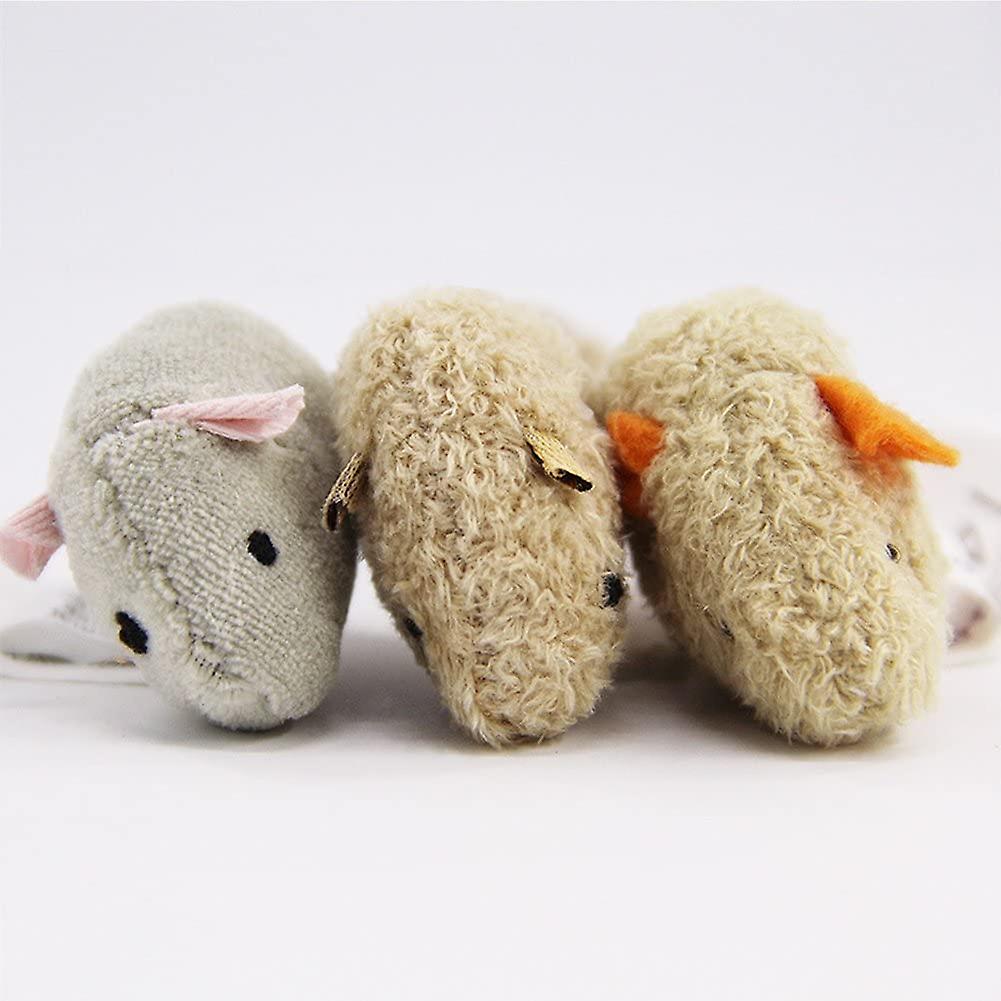 3 Pcs Cat Mouse Toys， Simulation Plush Chew Toy For Cat/kitty/kitten