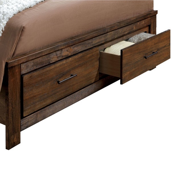 Slyvester Rustic California King Antique Oak 2-piece Bed Set - - 25324689