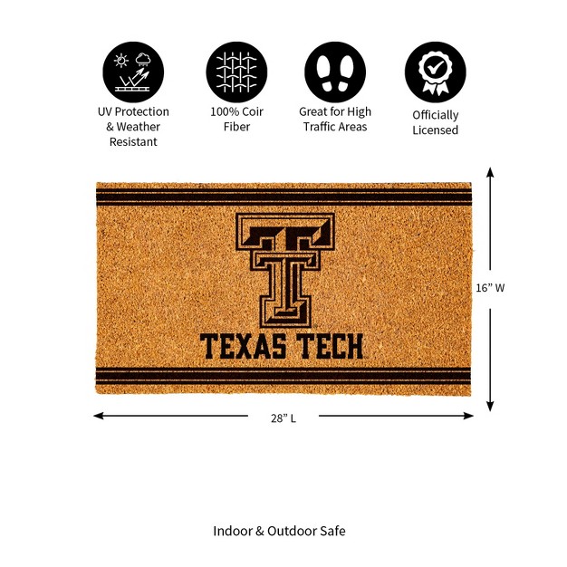 Evergreen Texas Tech University Logo Turf Mat Brown 28 X 16 Inches Indoor Outdoor Doormat