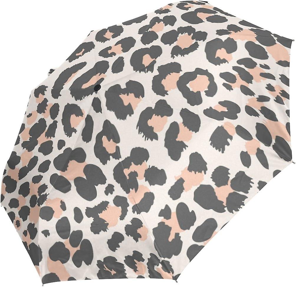 Rain Umbrella Automatic Windproof Foldable Umbrella Animal Print Pattern