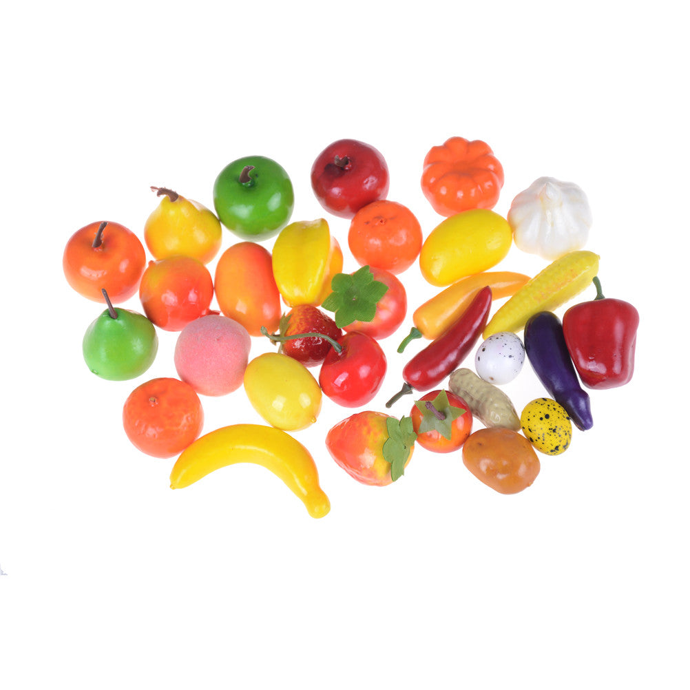 10pcs Mini simulation Fruits Vegetables Kitchen Toys Kid Pretend Play toys