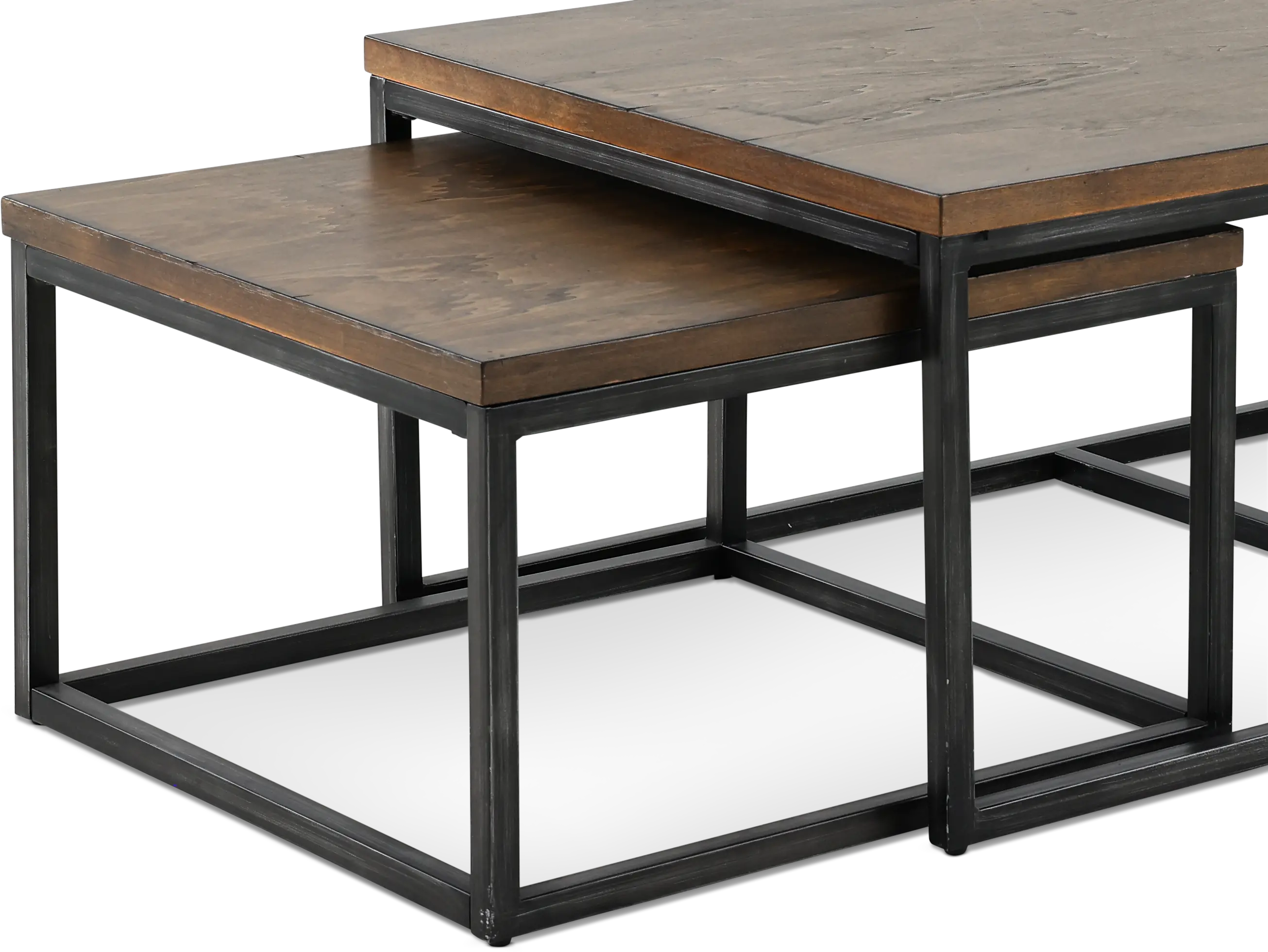 Chandler Industrial Brown Table， Set of 3