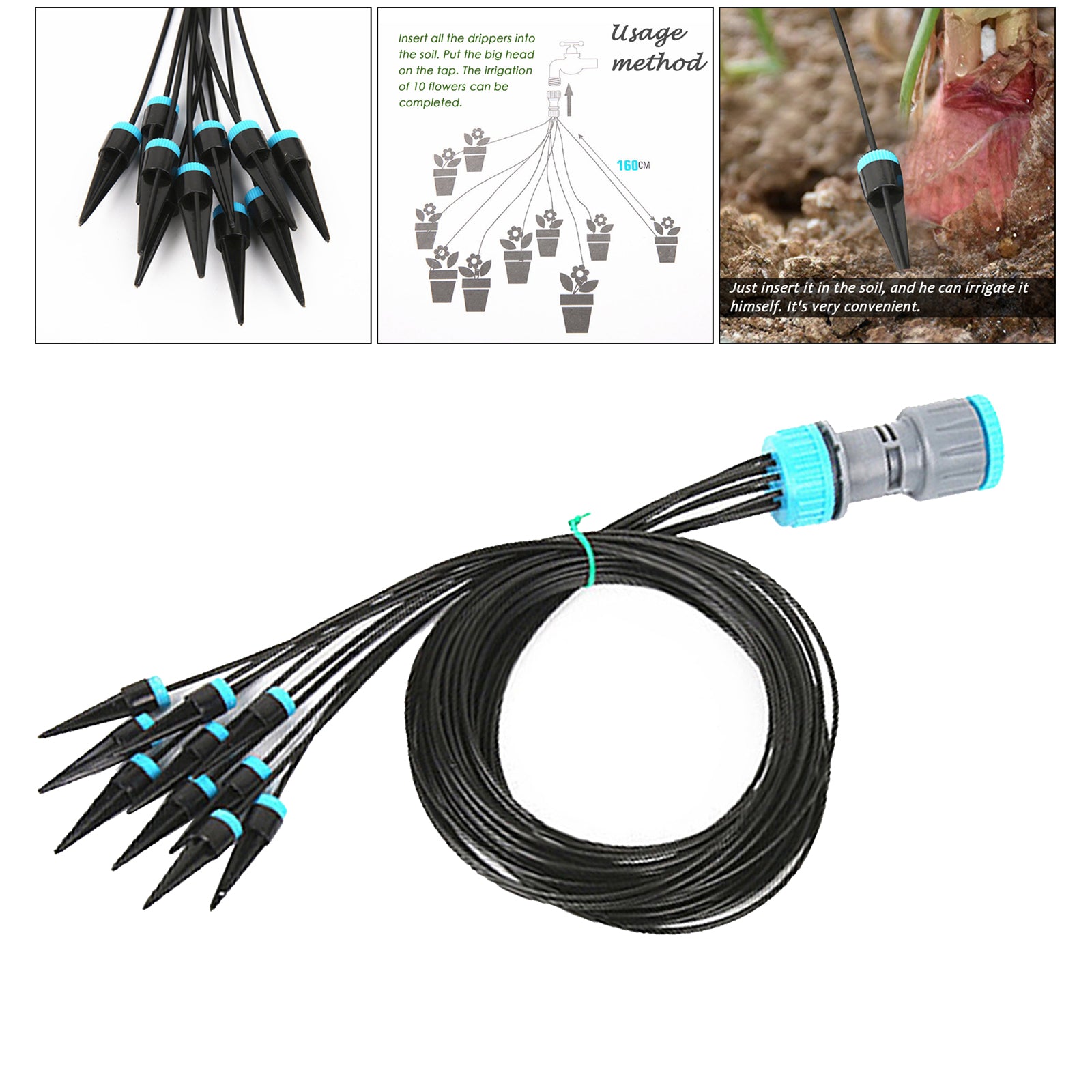 Drip Irrigation Kit Garden Irrigation System with 10 Nozzle Plant Garden Watering Drip Automatic Garden Watering kit