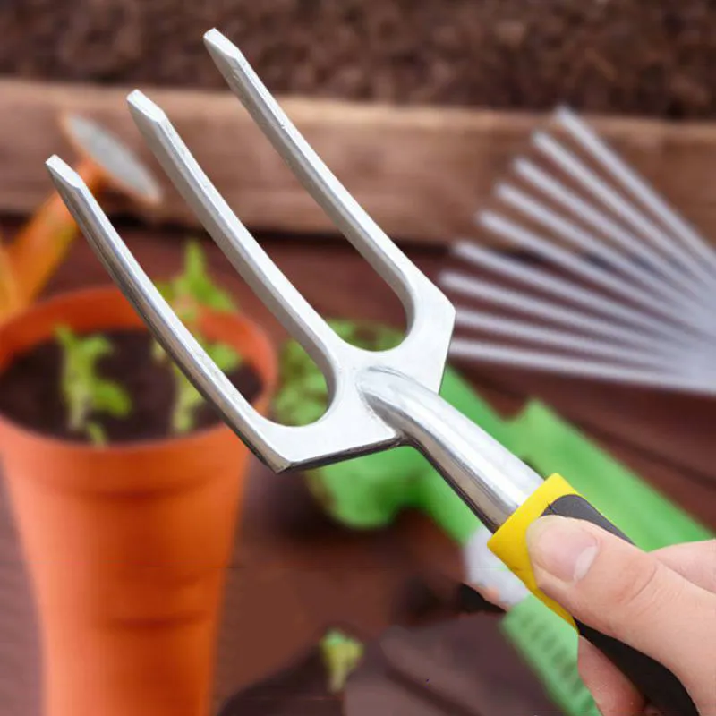 High Quality Aluminum oy Head Rubber Non Slip Ergonomic Handle Garden Hand Tool Garden Fork For Women Gift