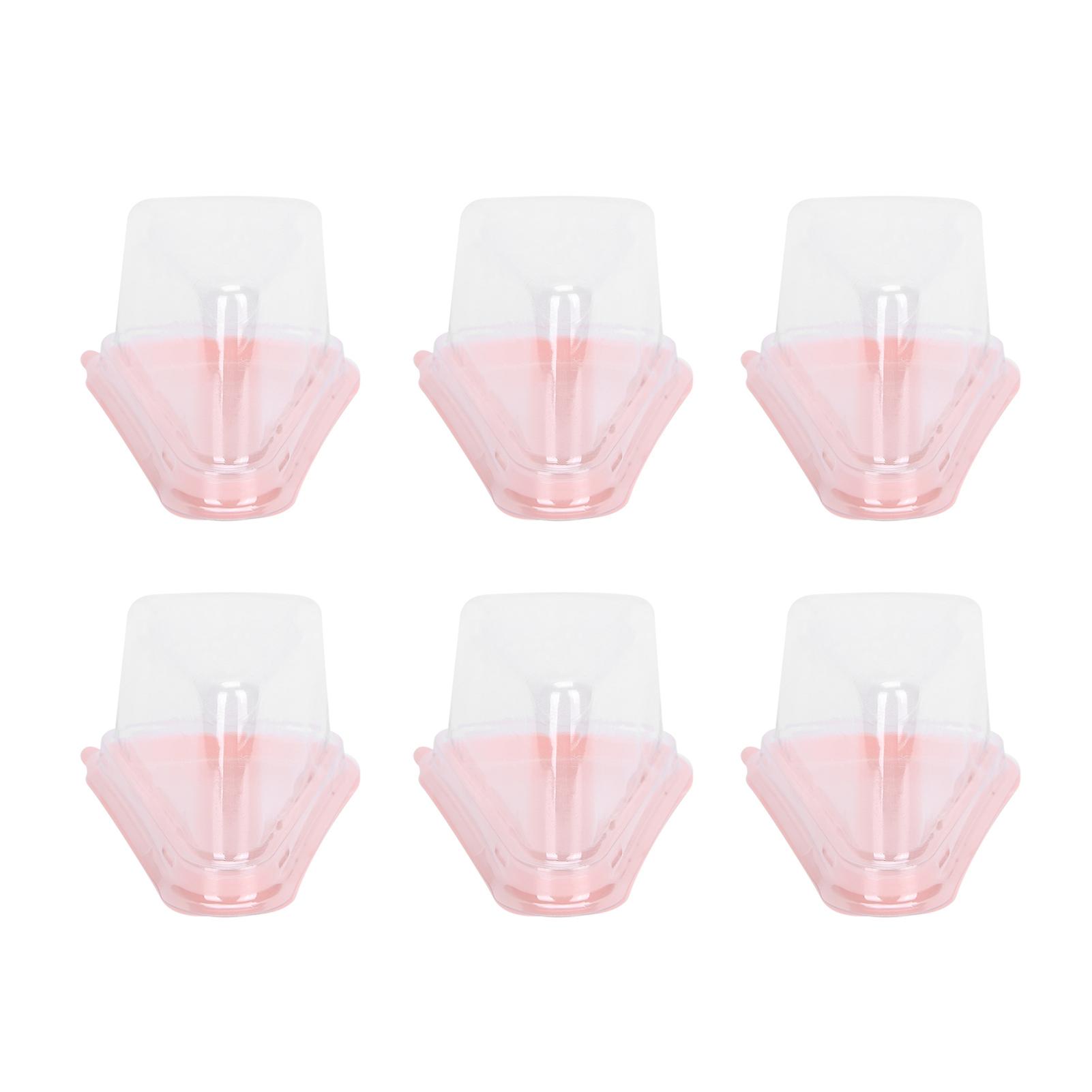 100pcs Triangular Cake Holder Box Transparent Pet Food Cupcake Packaging Containerpink