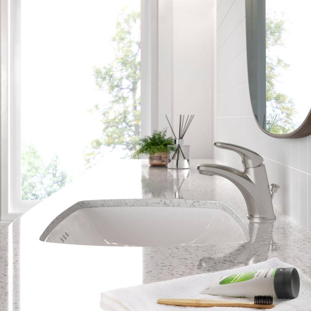 American Standard Colony Pro Single Hole Single-Handle Bathroom Faucet with Pop-Up Drain in Brushed Nickel 7075100.295