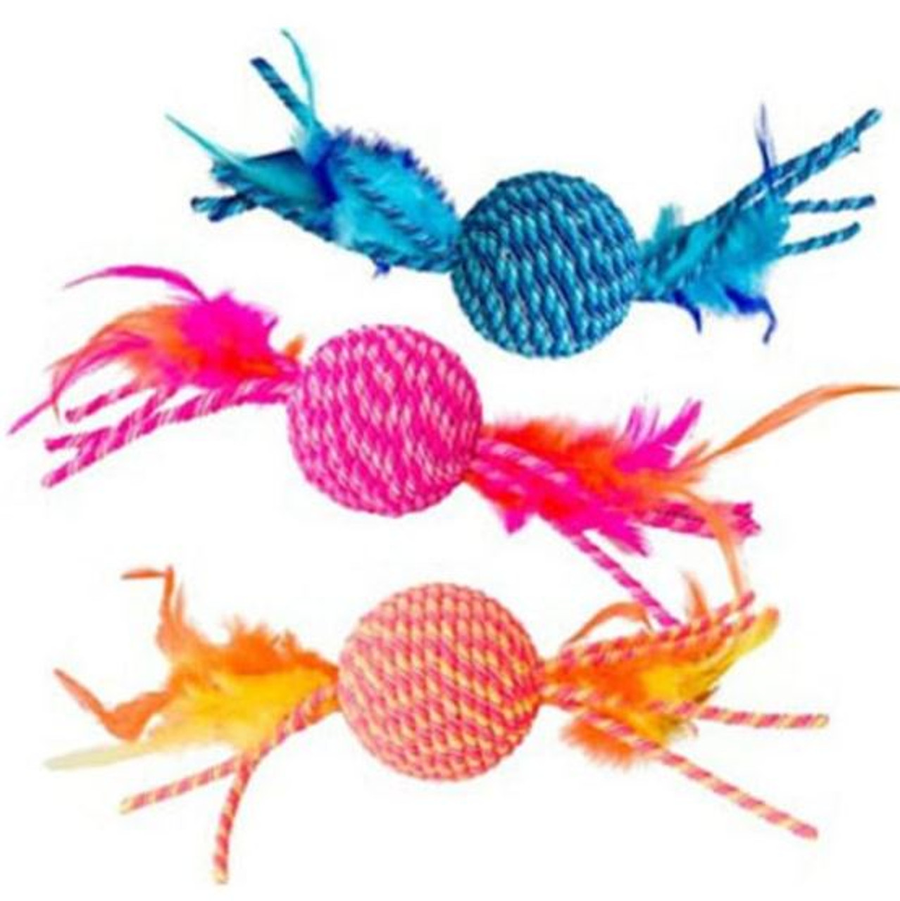 Spot Elasteeez Ball/Feathers Cat Toy， 6