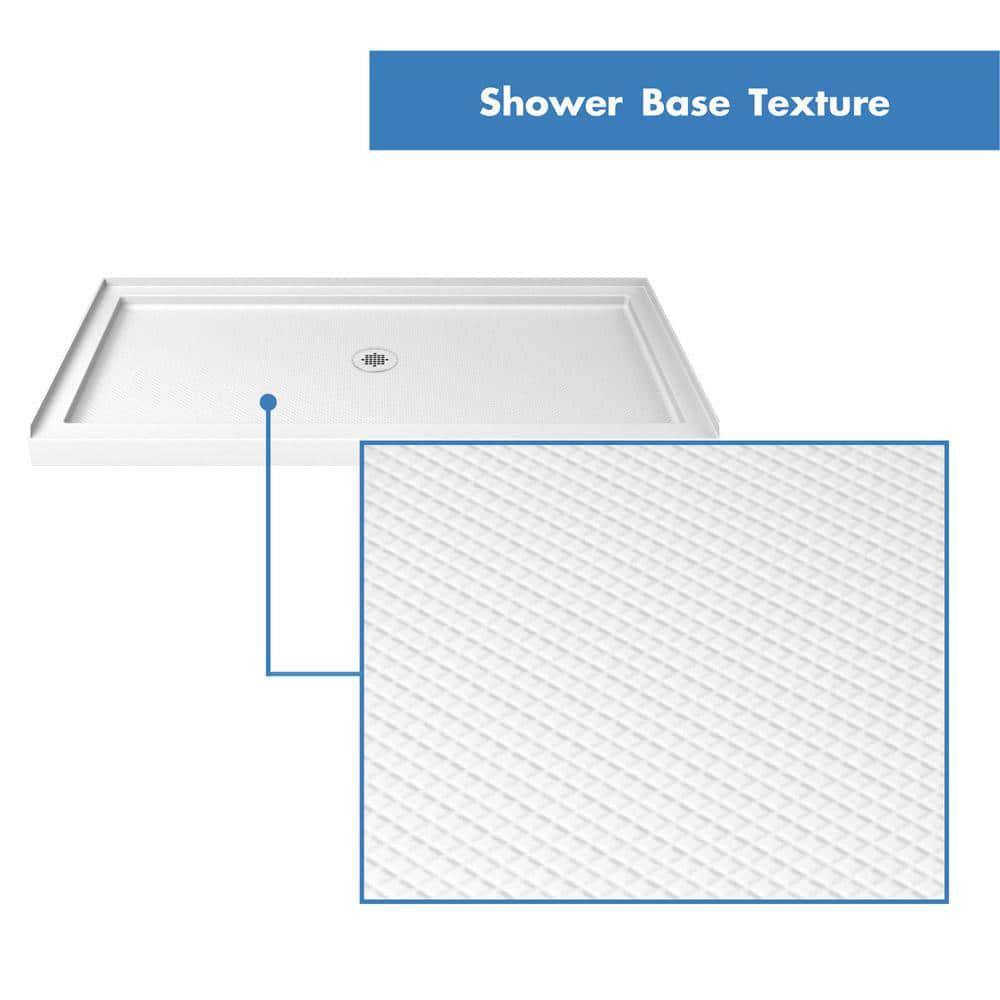 DreamLine SlimLine 48 in x 36 in Single Threshold Shower Base in White with Center Drain