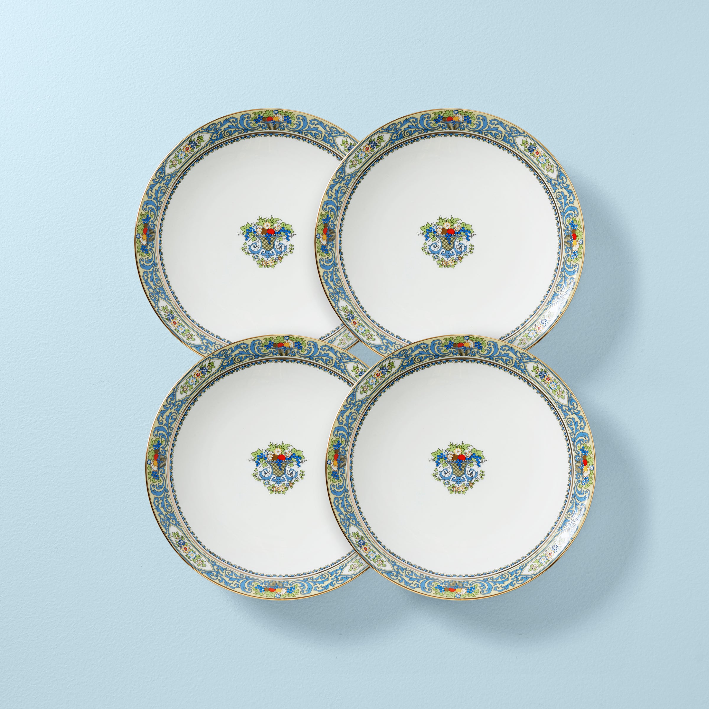 Autumn White Dinner Plates, Set of 4