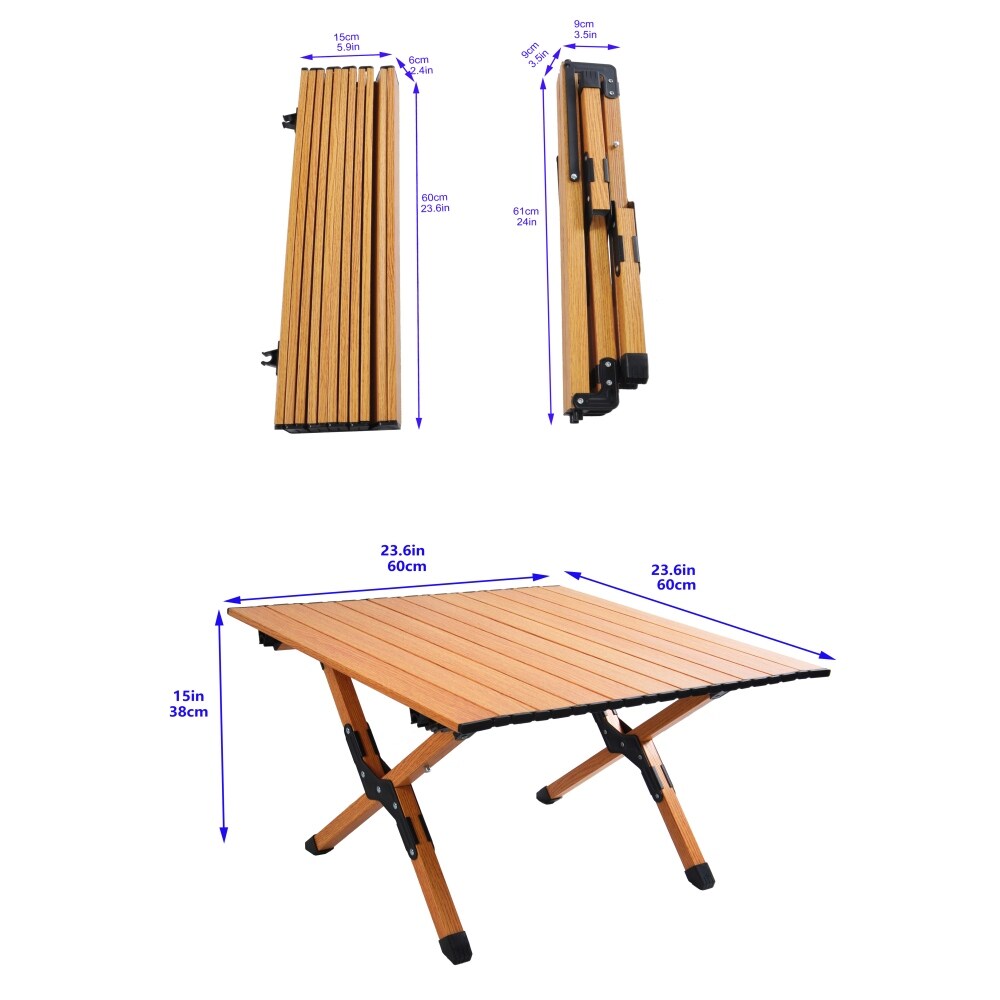 Portable Picnic Table  Rollable Aluminum oy Table Top with Folding Solid Frame   23.60\