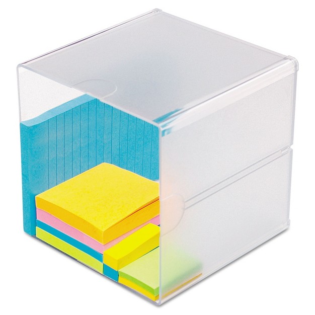 Deflecto Desk Cube Clear Plastic 6 X 6 X 6 350401