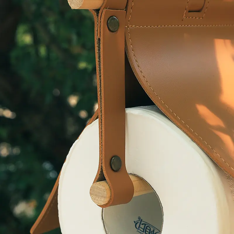 New Outdoor Hiking Camping Kitchen Tent Roll Toilet Paper Case PU leather Hanging Tissue Holder