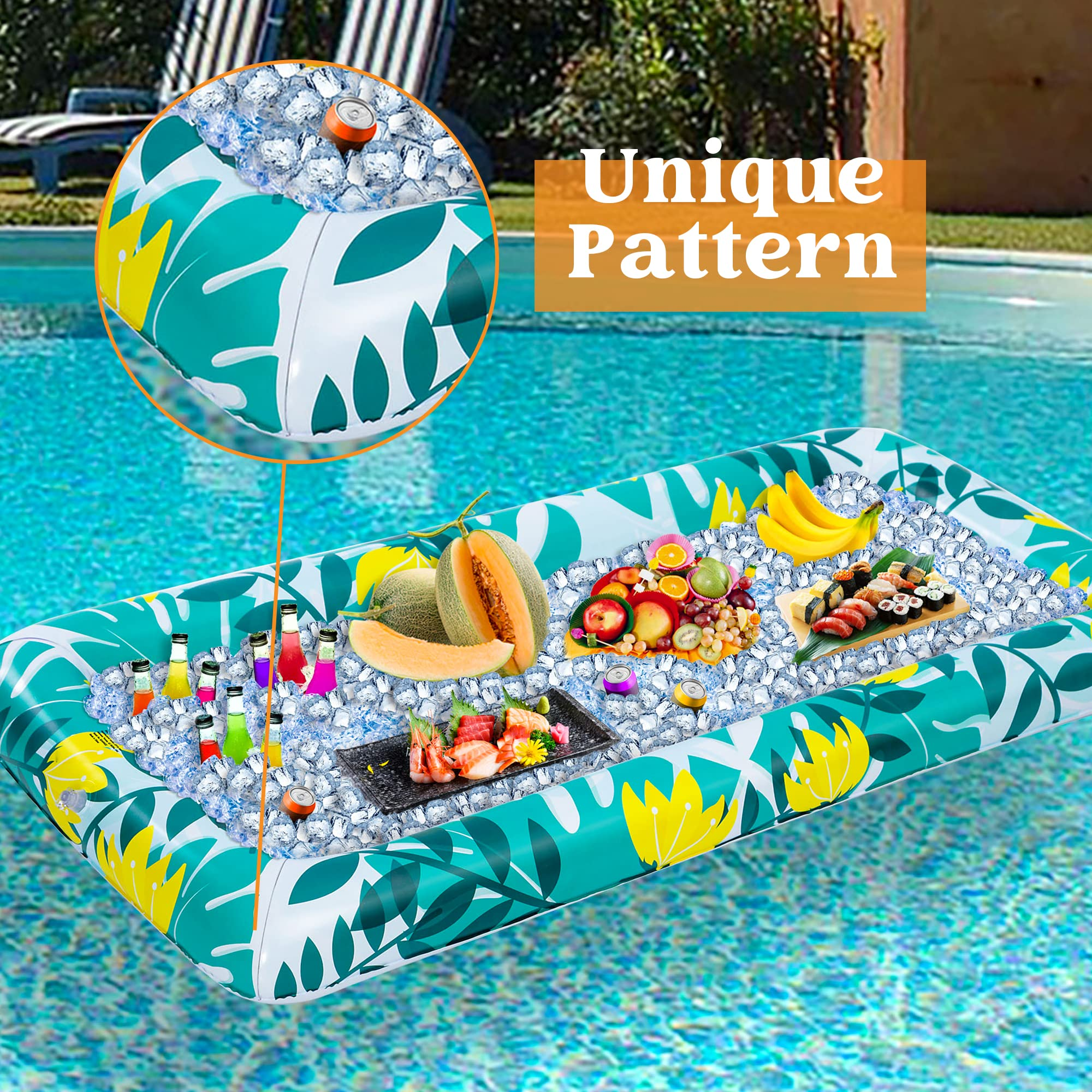 Clearance - Tropical Inflatable Cooler Serving Trays, 2 Pcs