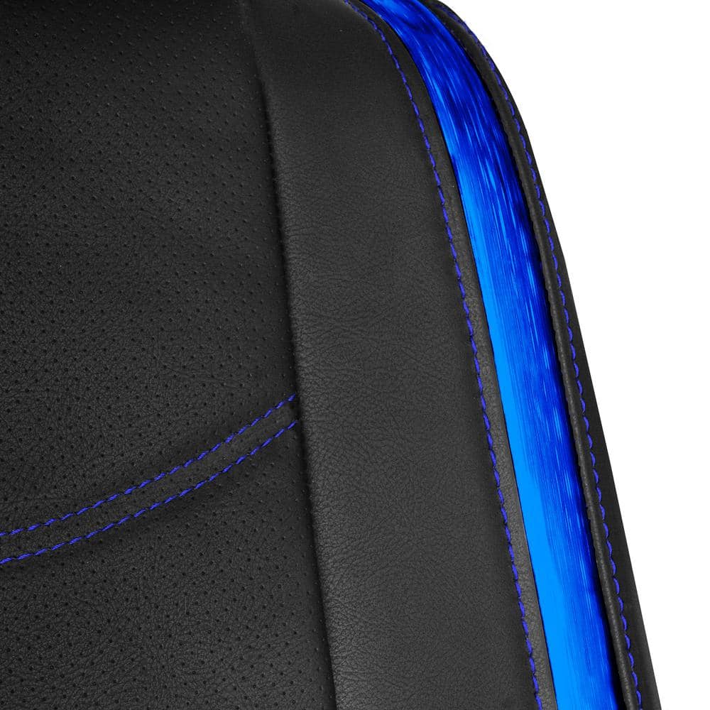 FH Group Galaxy13 Metallic Striped Deluxe Leatherette 47 in. x 1 in. x 23 in. Full Set Seat Covers DMPU013115BLUE