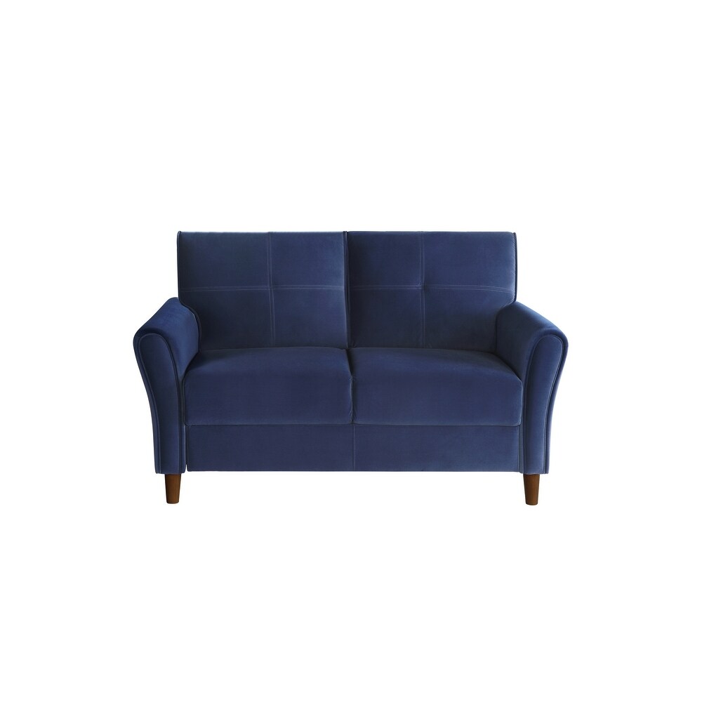 Ynes Blue Velvet Living Room Set