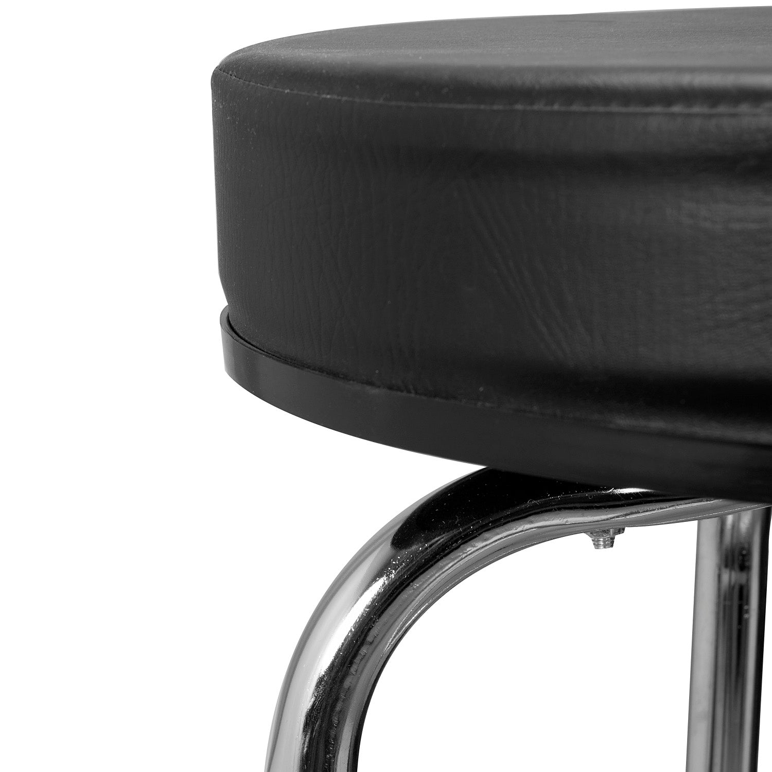 Torin Swivel Bar Stool: Padded Garage/Shop Seat with Chrome Plated Legs， 28.74 Inch Height，Black，W6185-B