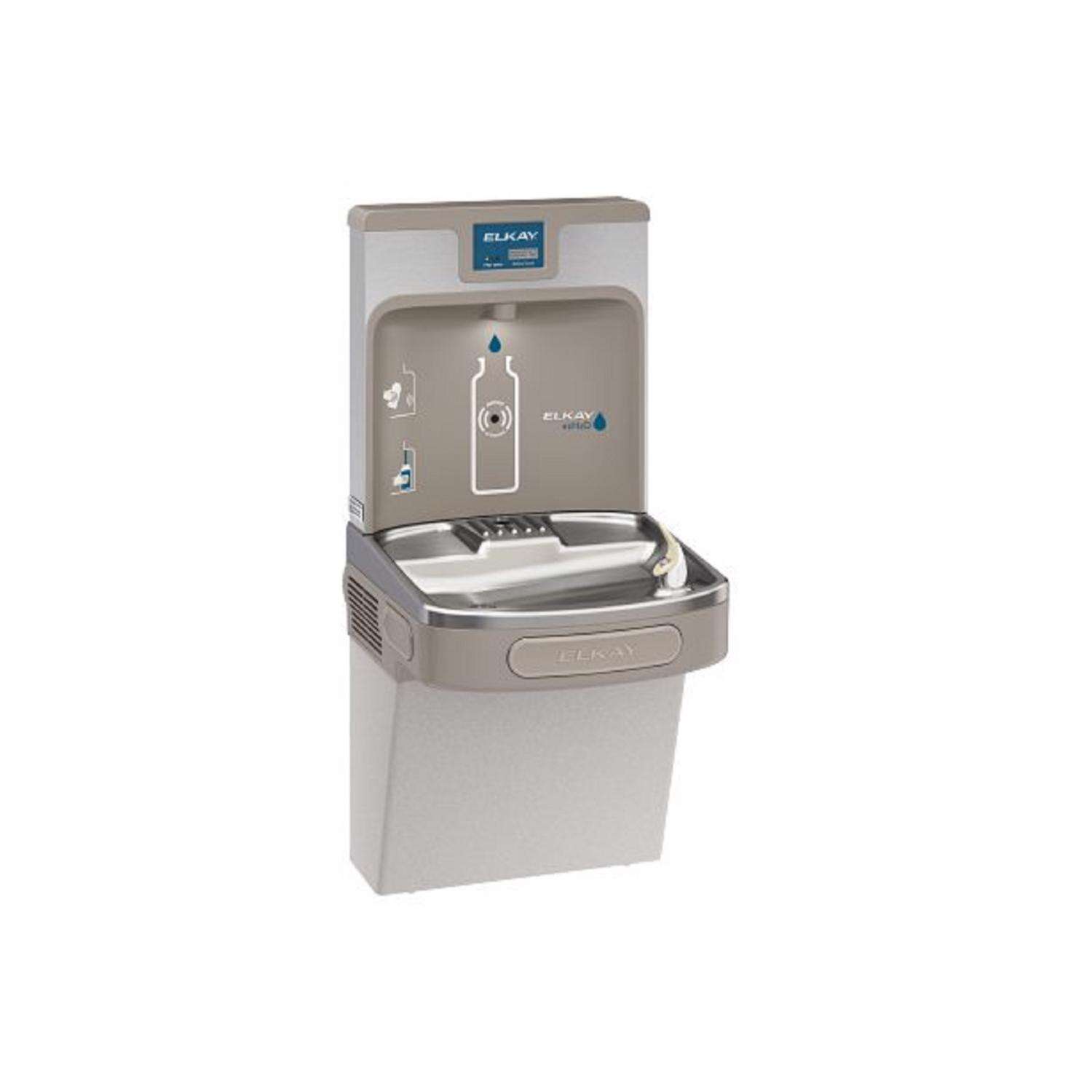 Elkay EZH2O 8 gal Gray Bottle Filling Station and Water Cooler Stainless Steel