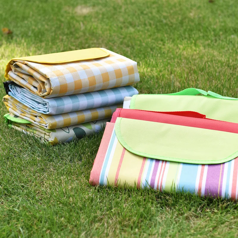 Waterproof thickened lattice 600D Oxford cloth camping lawn mat  portable moisture mat Outdoor picnic mat