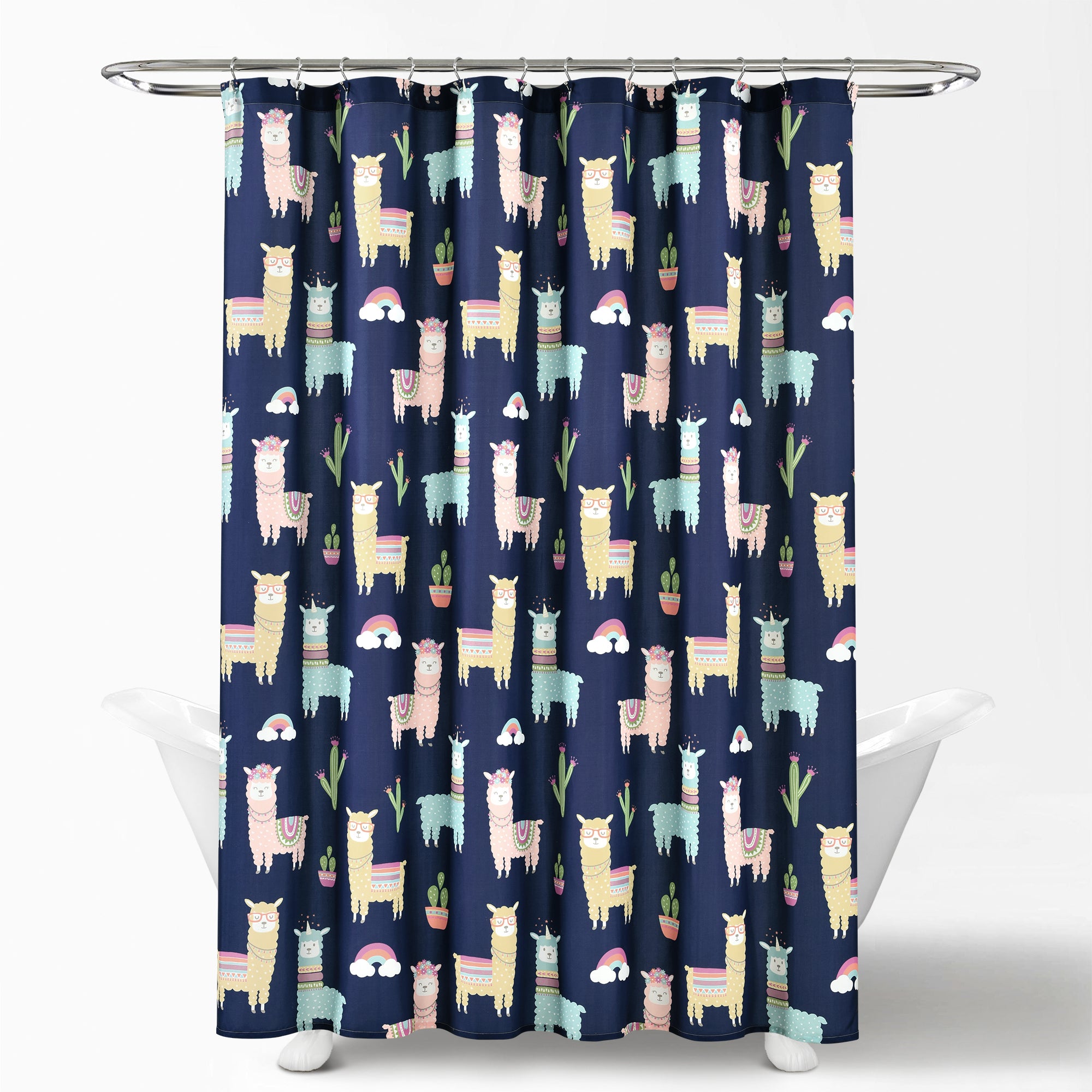 Southwest Llama Cactus Shower Curtain