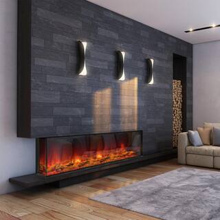 Dynasty Fireplaces Melody Series 63 in. Multi-Sided Smart LED Electric Fireplace in Black DY-BTS60