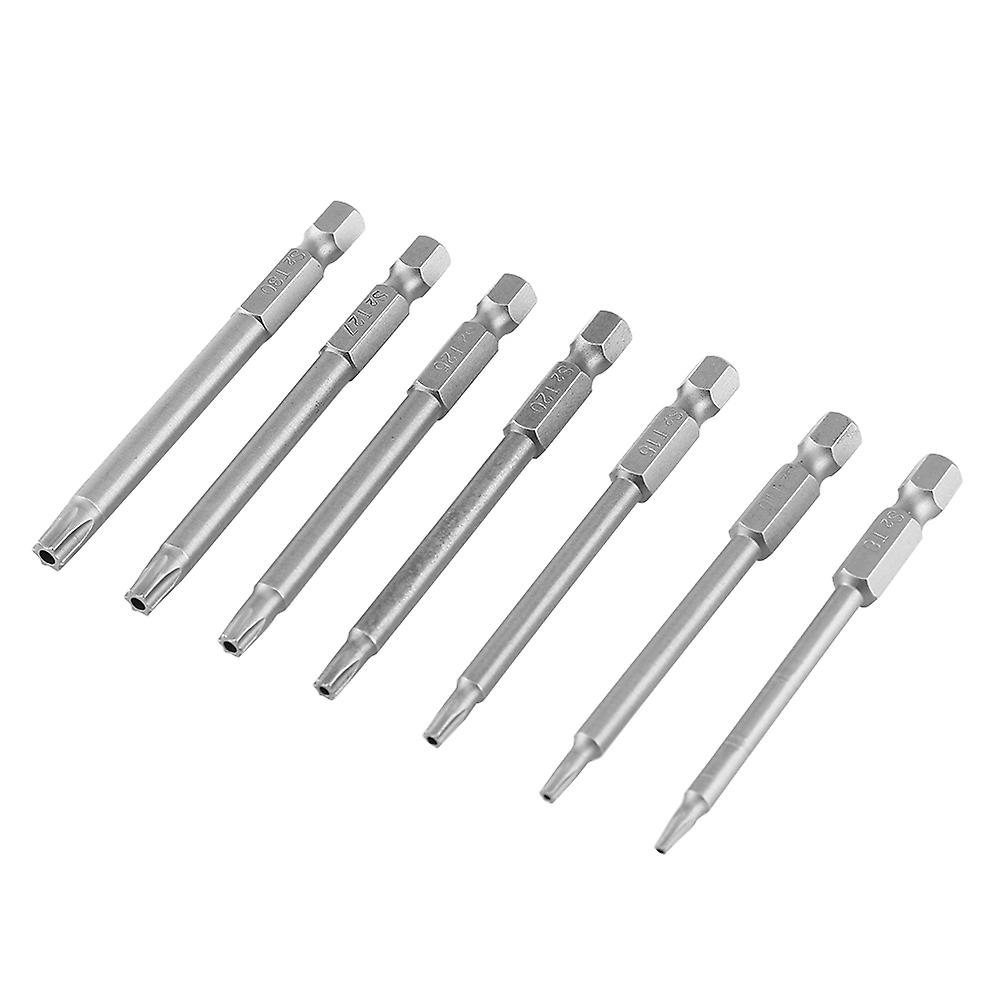 7pcs/set S2 Steel 75mm 1/4 Inch Hex Shank T 8-t30 Magnetic Security Star Screwdriver Bits