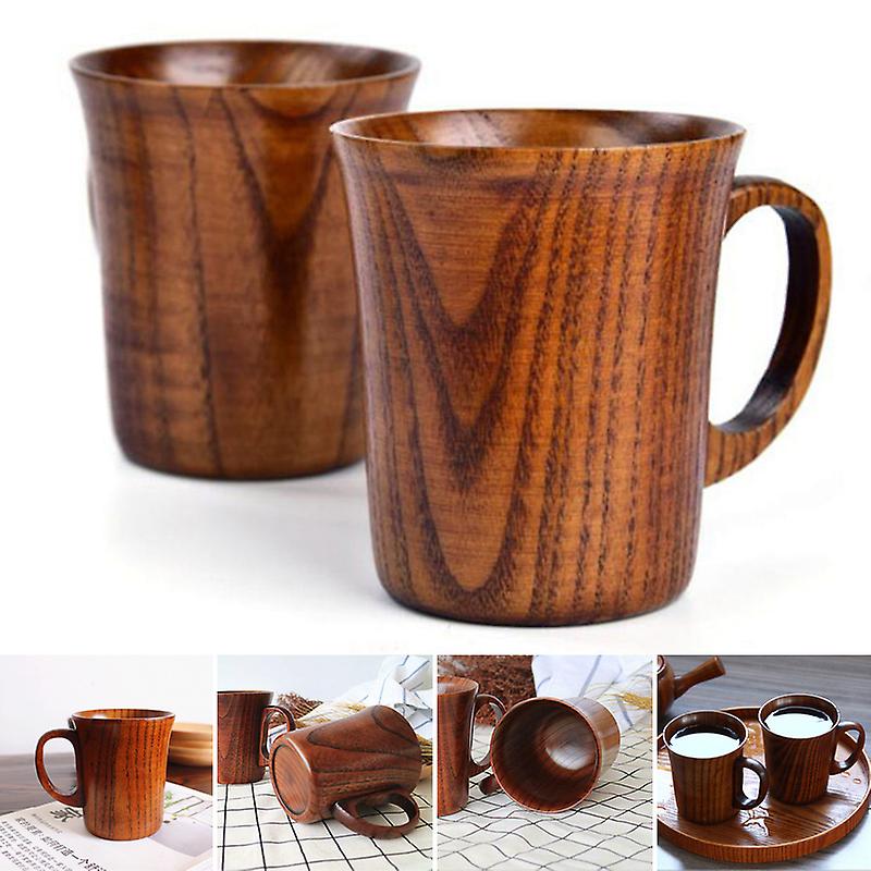 Solid Jujube Mug Wooden Coffee Beer Mugs Wood Cup Handmade Tea Cup With Handle