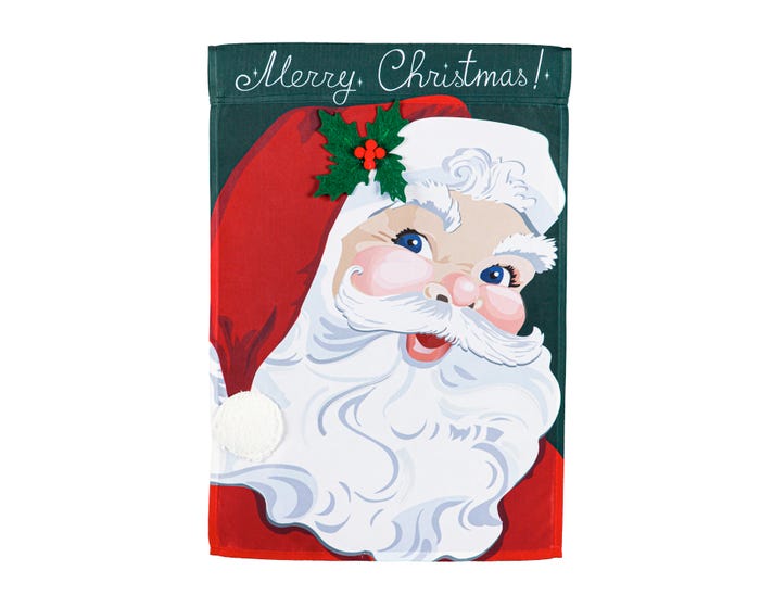 Evergreen Vintage Santa Garden Flag  - 169195SA