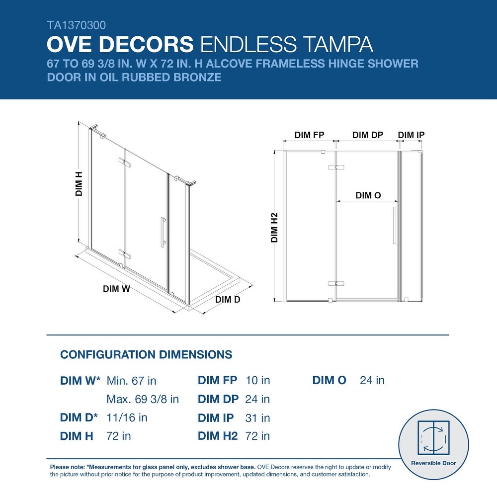 Endless Tampa Alcove 67 to 69 3/8\