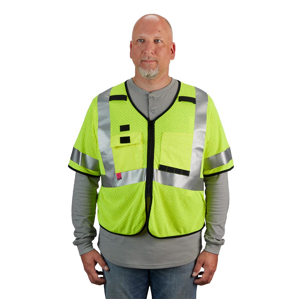 Milwaukee High Vis Safety Vest Yellow Class 3 Mesh AR/FR Cat 1  L/XL