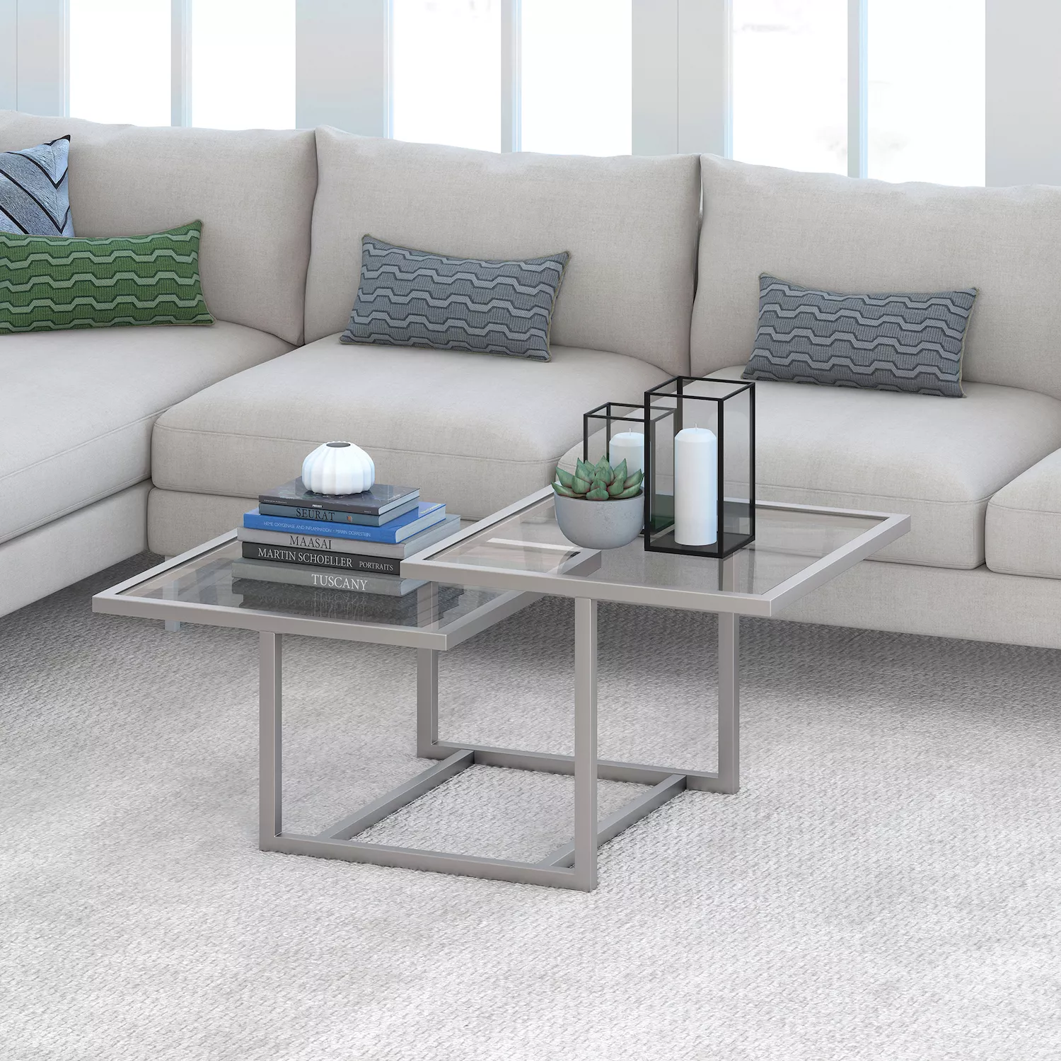 Finley and Sloane Amalie 43'' Wide Square Coffee Table