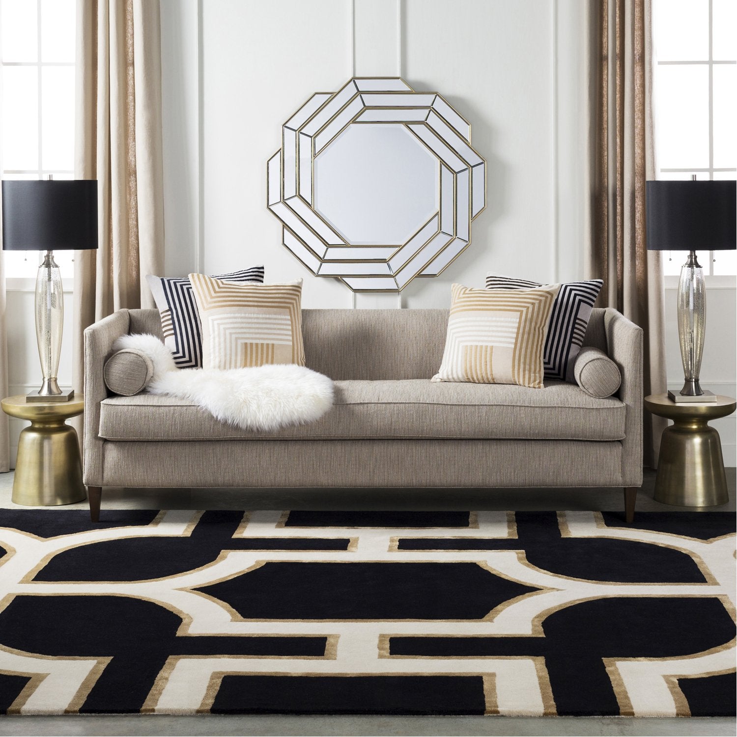 Intermezzo Rug in Black & Cream