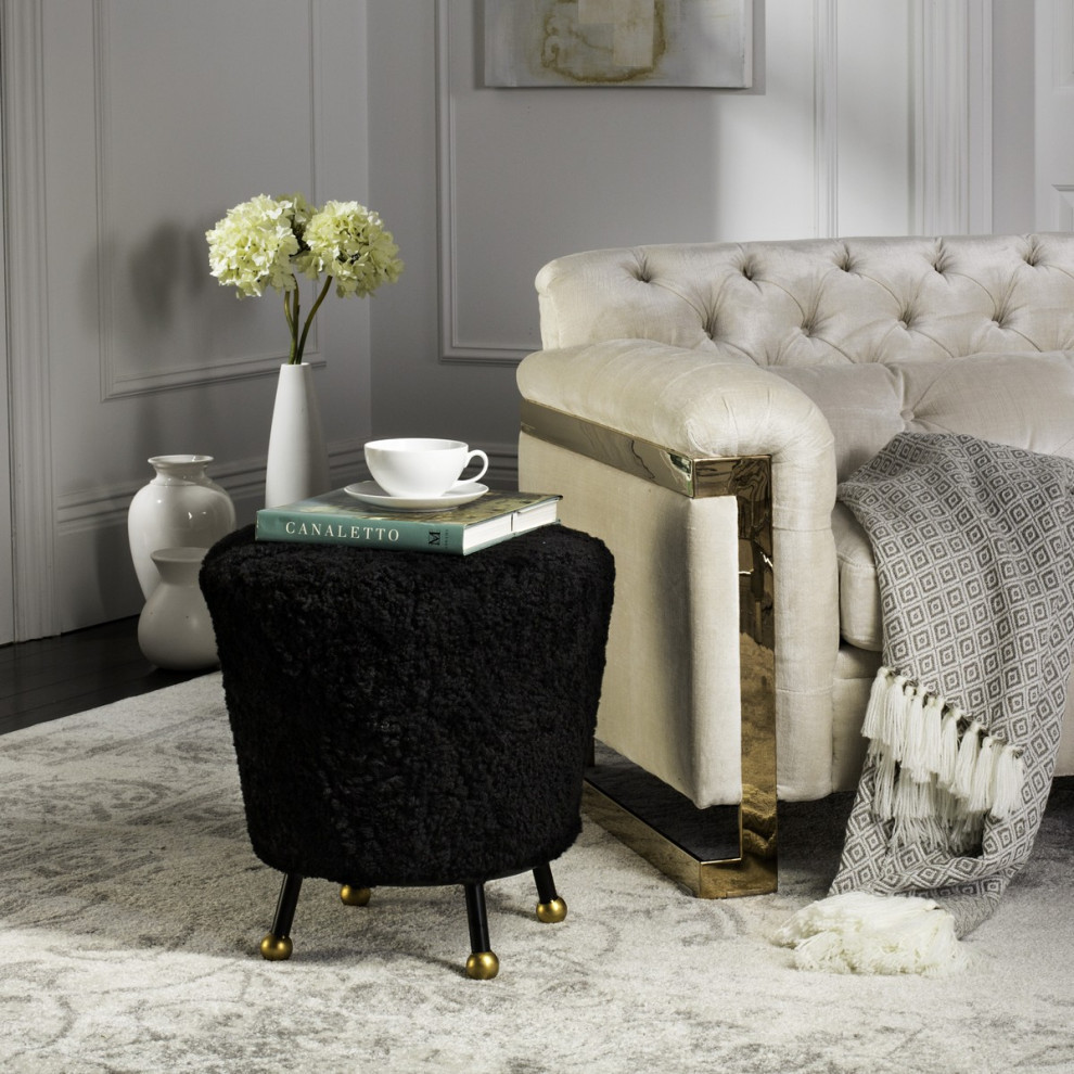 Raina Retro Ottoman Black   Midcentury   Footstools And Ottomans   by V.S.D Furniture  Houzz