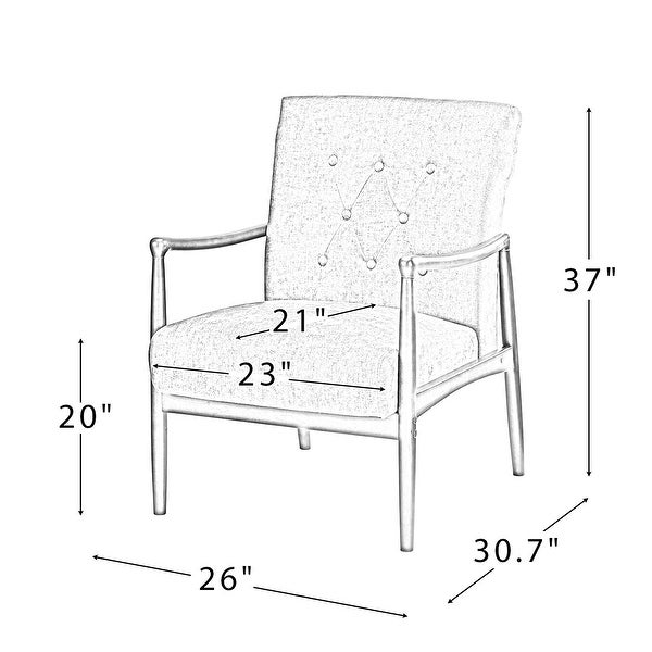 Leo Mid Century Modern Upholstered Accent Armchair with Button-tufted Back Set of 2 by HULALA HOME