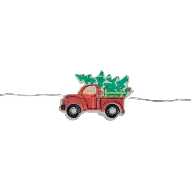 Northlight 20 count Led Truck Hauling Tree Micro Christmas Light Set 6ft Silver Wire