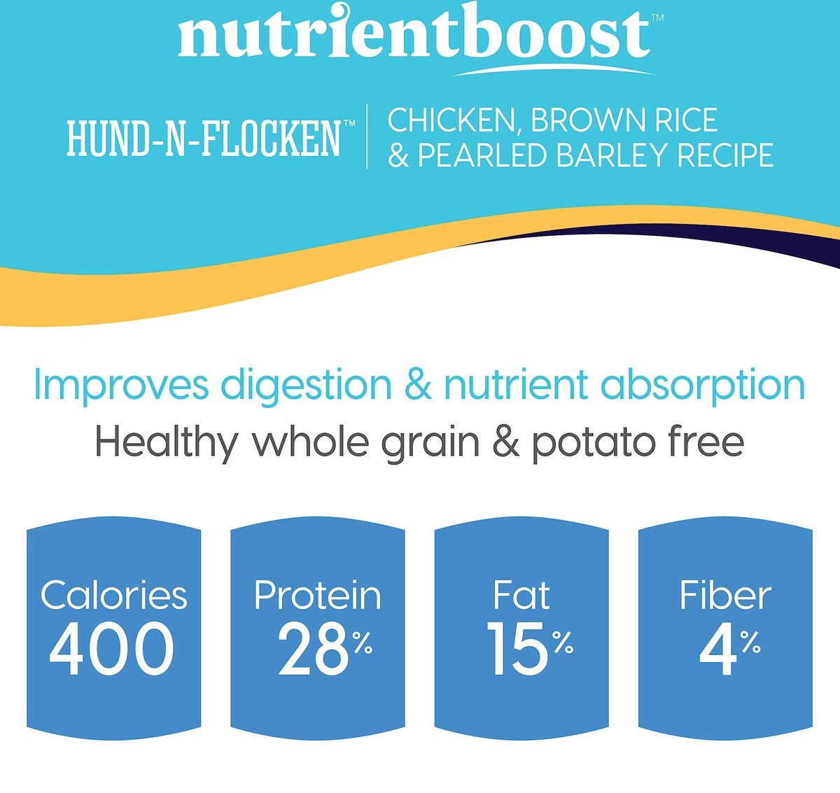 Solid Gold NutrientBoost Hund-N-Flocken Chicken， Brown Rice and Pearly Barley Recipe Adult Dry Dog Food