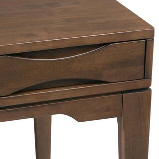 Simpli Home Harper Solid Hardwood Mid-Century Modern 60 in. Wide Writing Office Desk in Walnut Brown 3AXCHRP-10