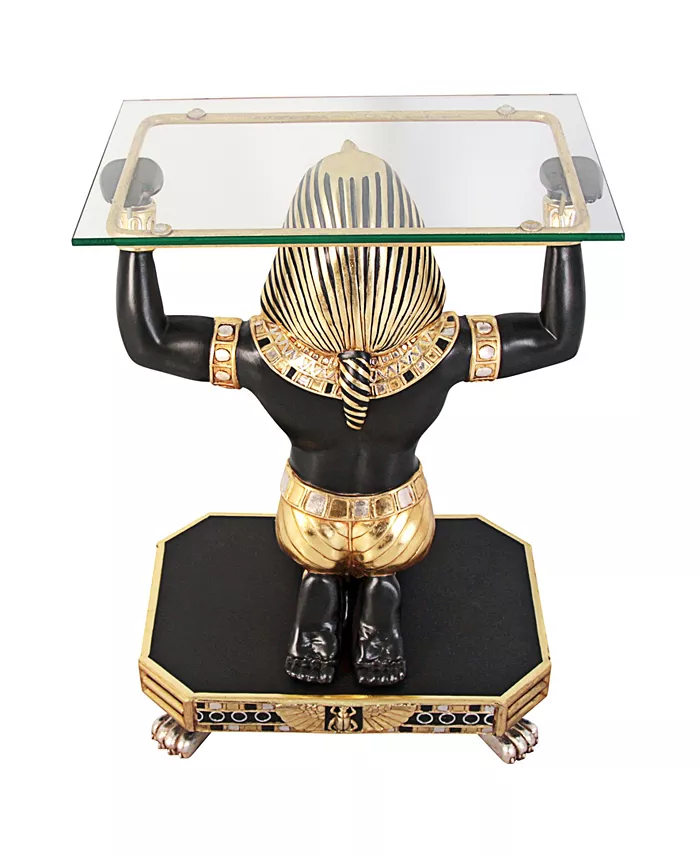 Design Toscano Servant to the Pharaoh Glass-Topped Console Table