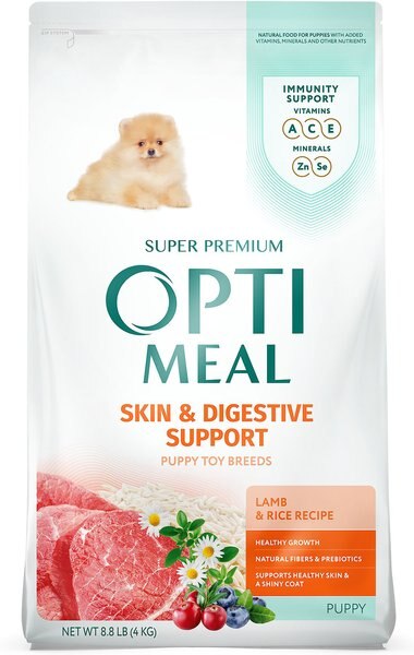 Optimeal Puppy Skin and Digestive Support Lamb and Rice Recipe Toy Breed Dry Dog Food