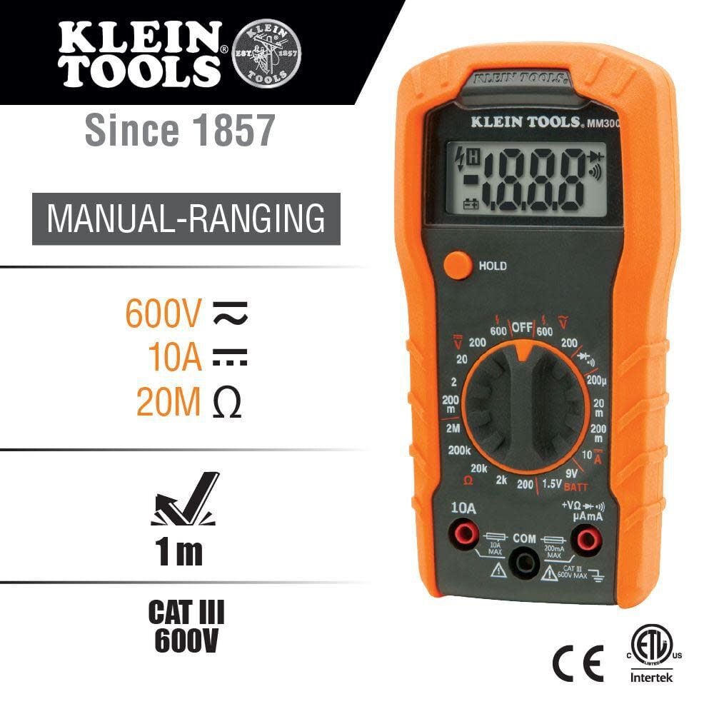 Klein Tools Digital Multimeter Manual 600V MM300 from Klein Tools