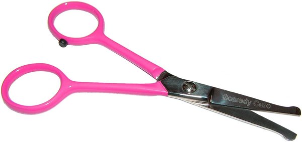 Scaredy Cut Tiny Trim Ball-Tipped Dog， Cat and Small Pet Grooming Scissor， 4.5-in