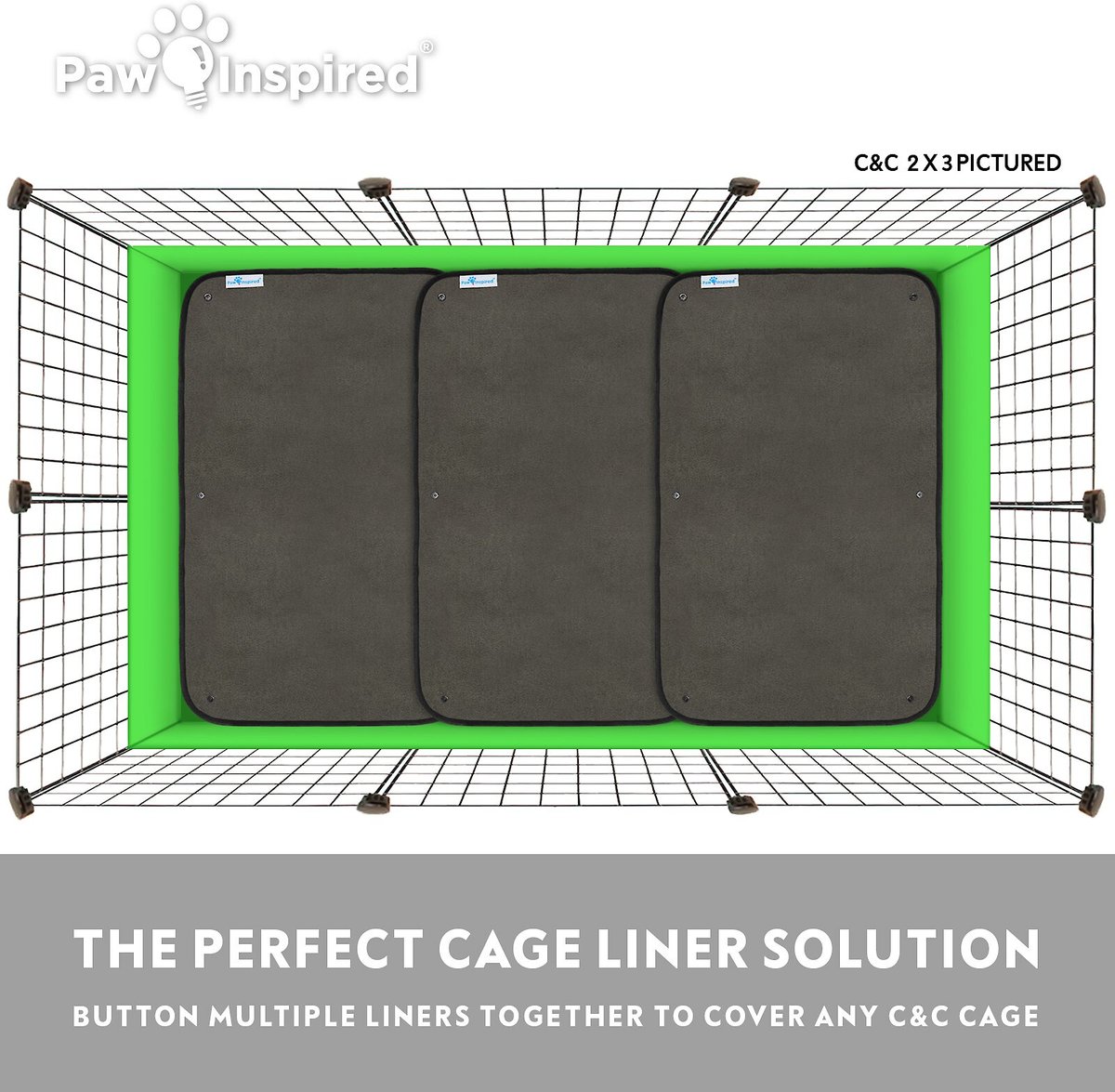 Paw Inspired Washable Fleece Guinea Pig Cage Liners