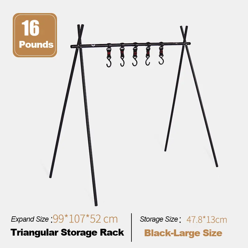 Portable Outdoor Adjustable Chain Campfire Picnic Hanging Pot Camping Tripod Rack Cooker