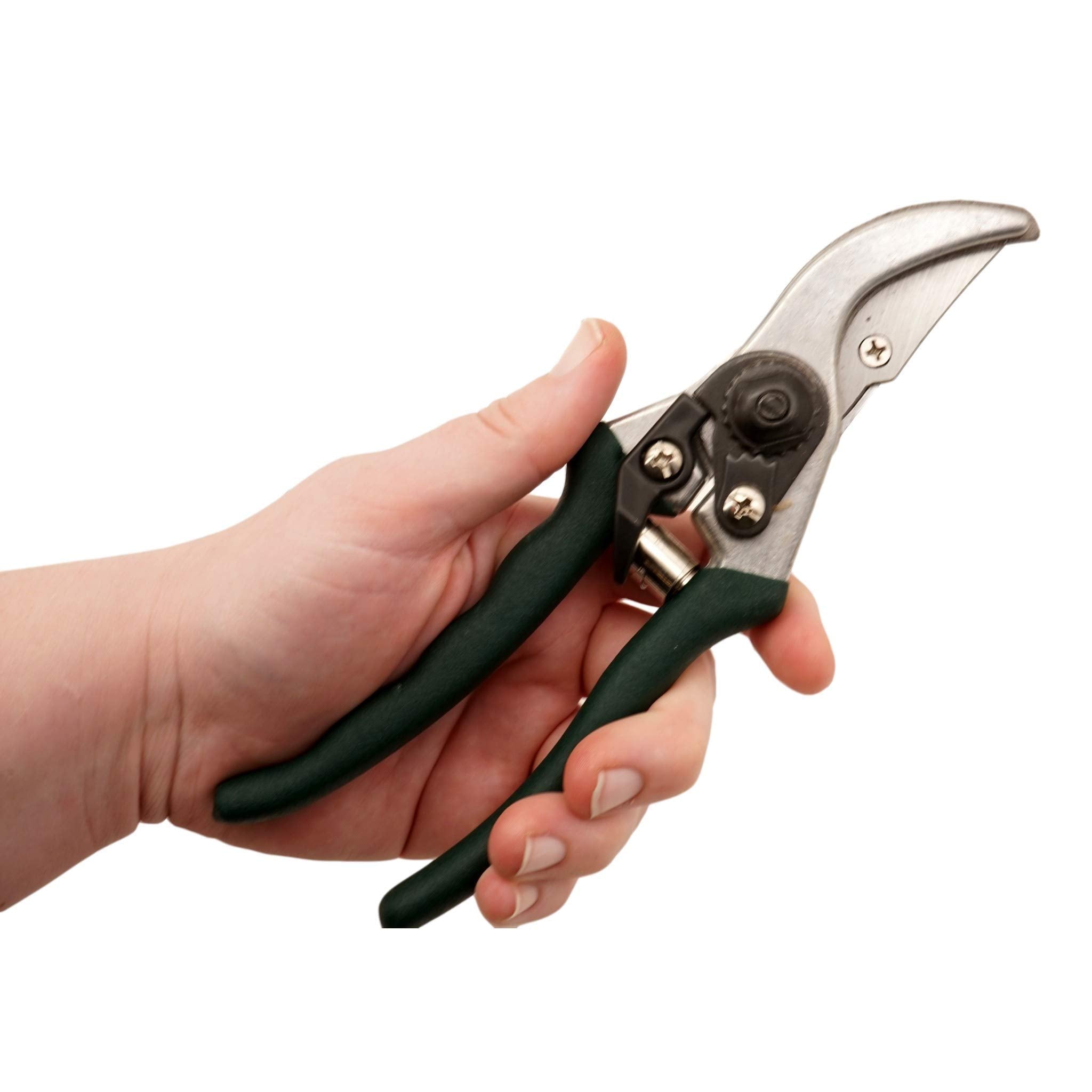 Bypass Pruning Shears (8 in Long, 2.5 in Blade) Heavy Duty Garden Pruners with Carbon Steel Blade and Comfort Grip Handle