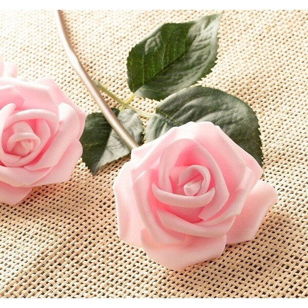 100Pack Light Pink Rose Artificial Flower Heads for Wedding Home Decorations