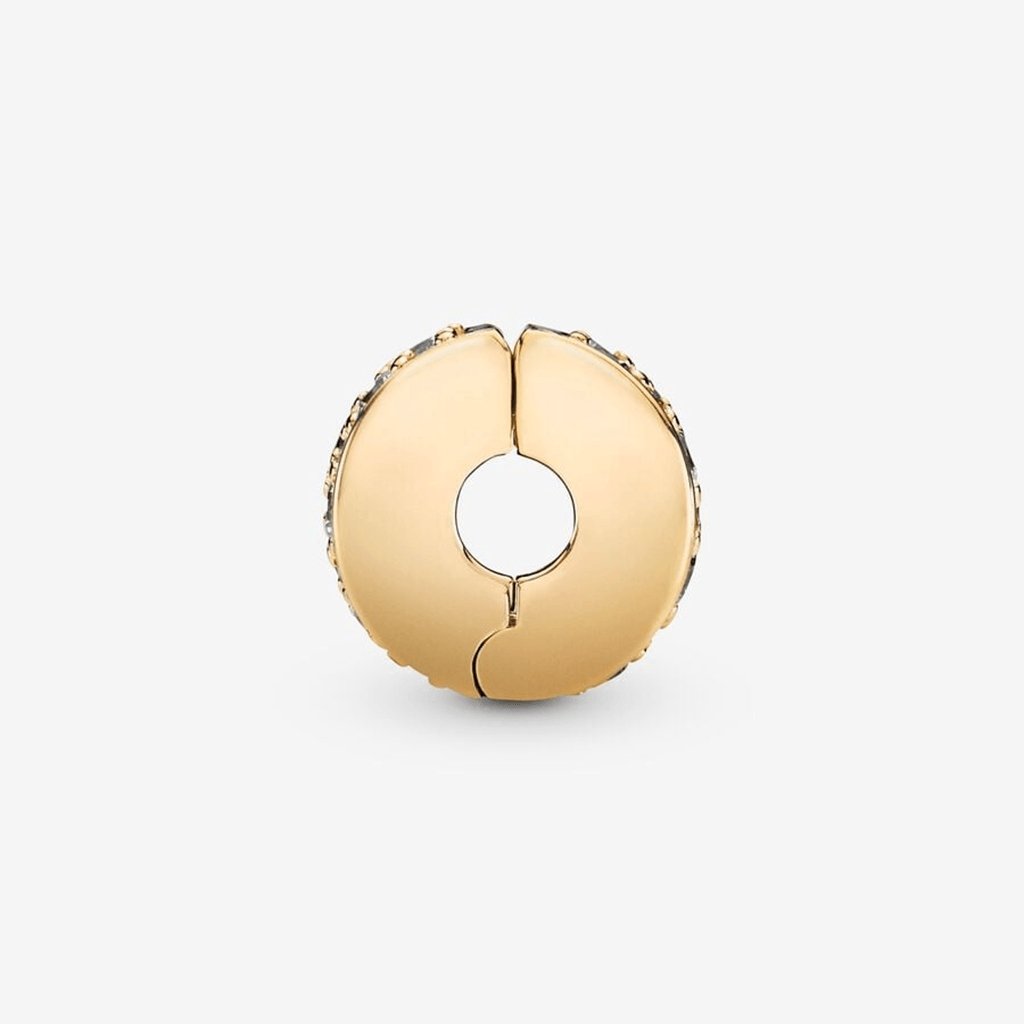 PANDORA  Clear Pavé Clip Charm - Gold Plated