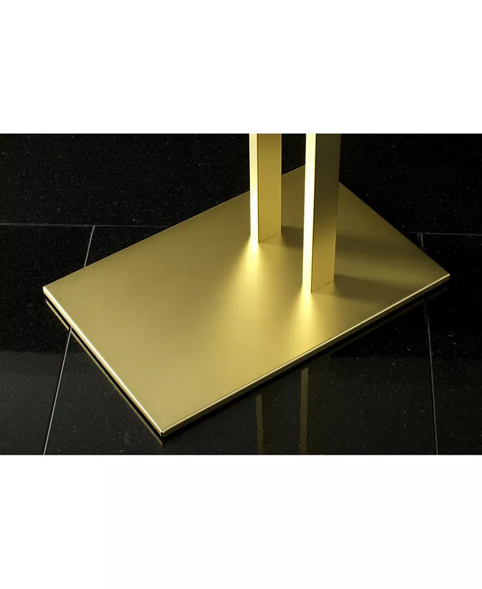 Kingston Brass Double L Shape Pedestal Towel Holder in Satin Brass