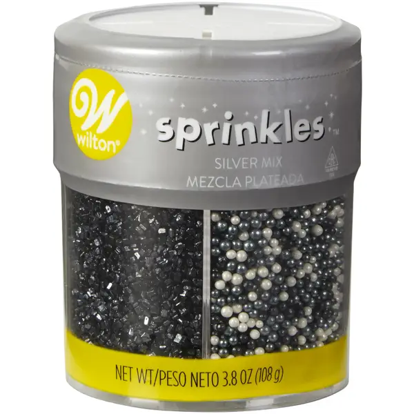 Wilton 3.8 oz Pearlized Silver Sprinkle Assortment