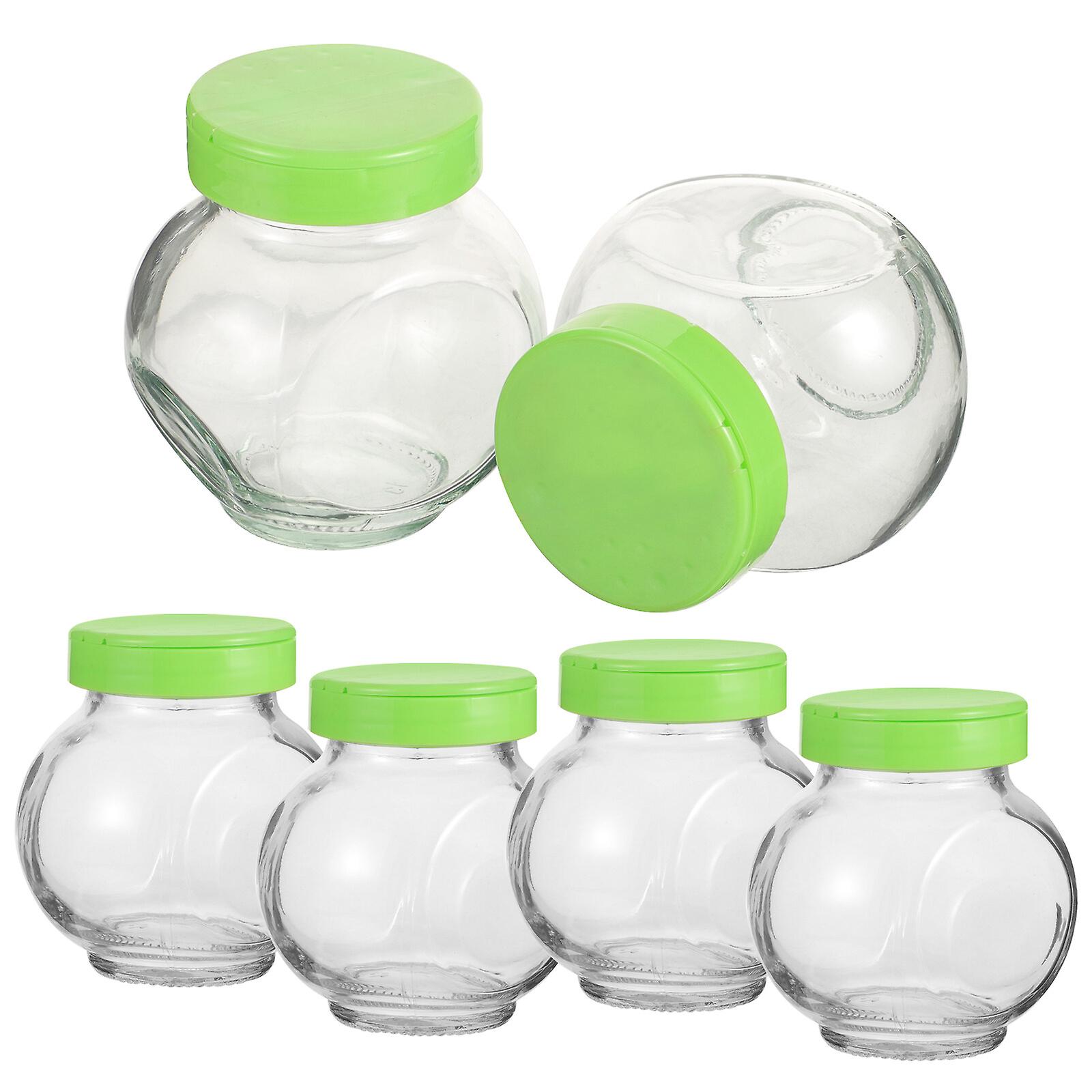 6pcs Spice Containers Condiment Salt Canisters Spice Salt Jars Clear Seasoning Holders Clear Spice Jars