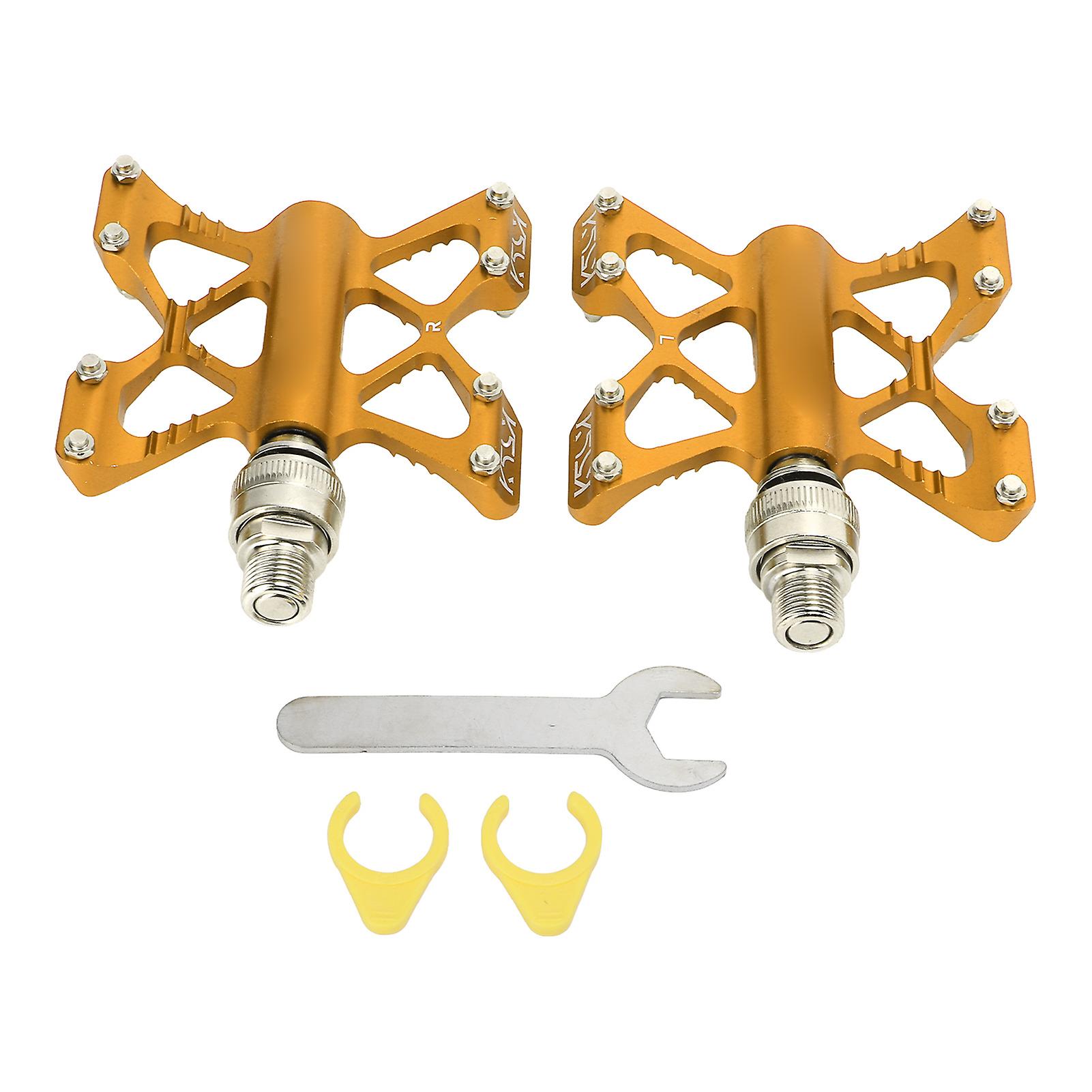 1 Pair Lp Litepro K5 Bicycle Quick Release Pedals Aluminum Alloy Bike Bearing Pedals For Road Mountain Folding Bikesgold