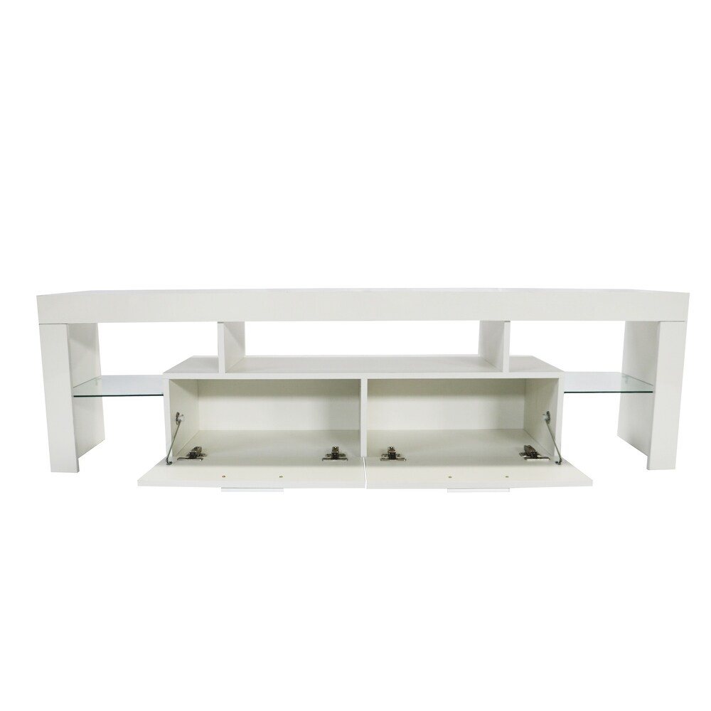 LED White TV Stand for TVs up to 65\